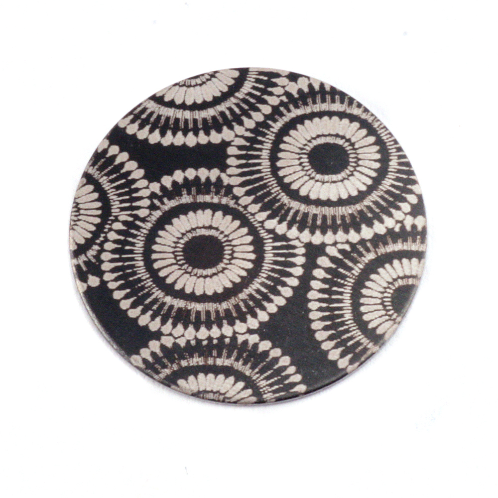 Anodized Aluminum 3/4" Circle, Black Design #7, 22g