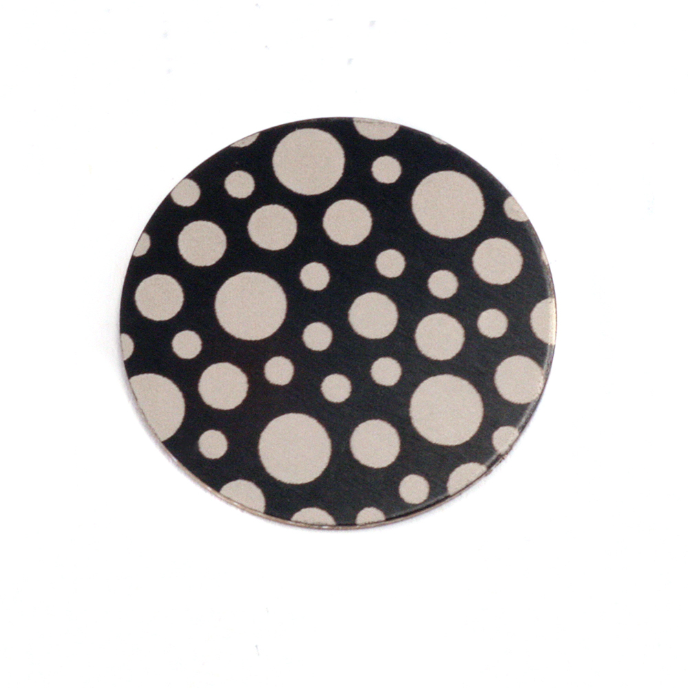 Anodized Aluminum 5/8" Circle, Black Design #12, 22g