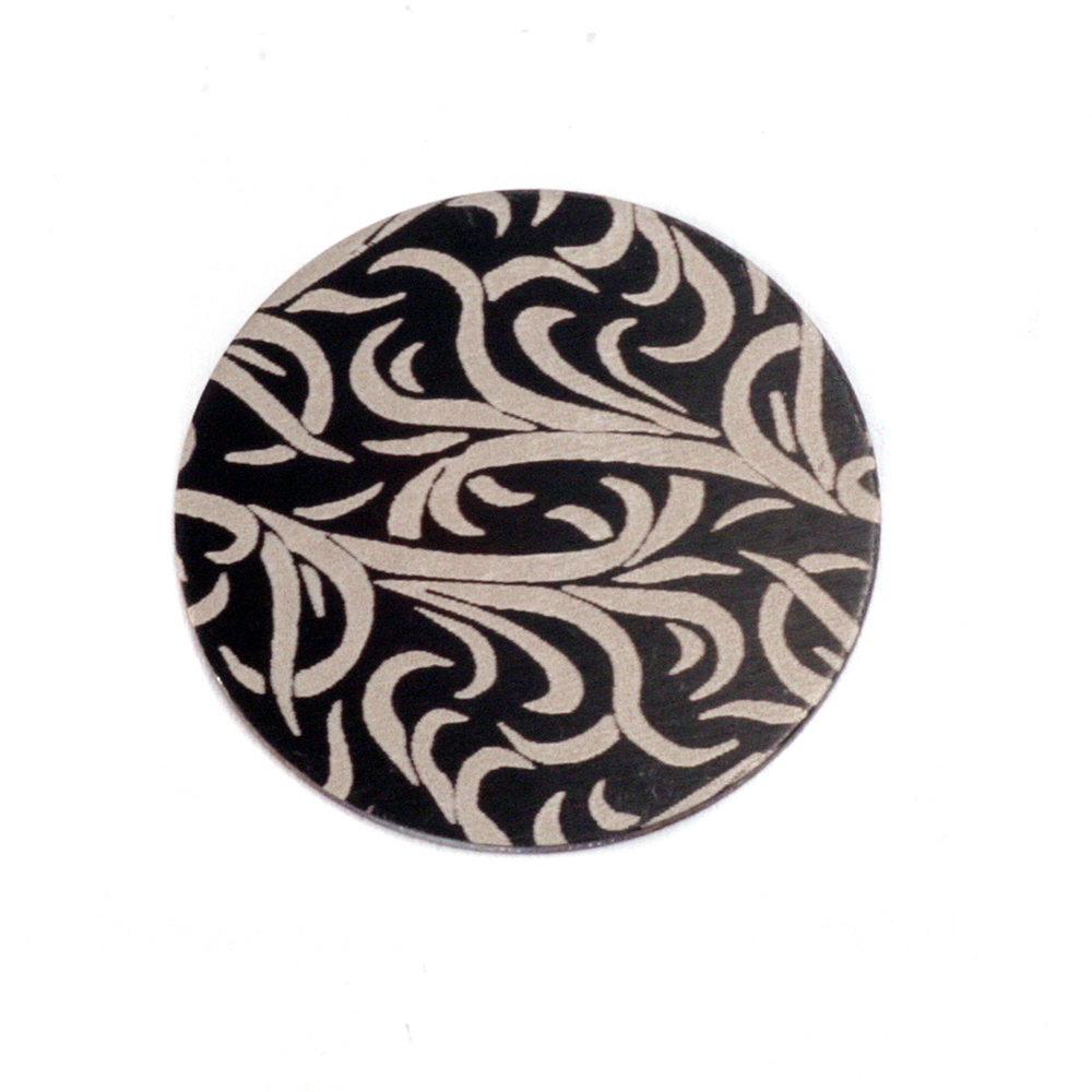 Anodized Aluminum 5/8" Circle, Black Design #15, 22g