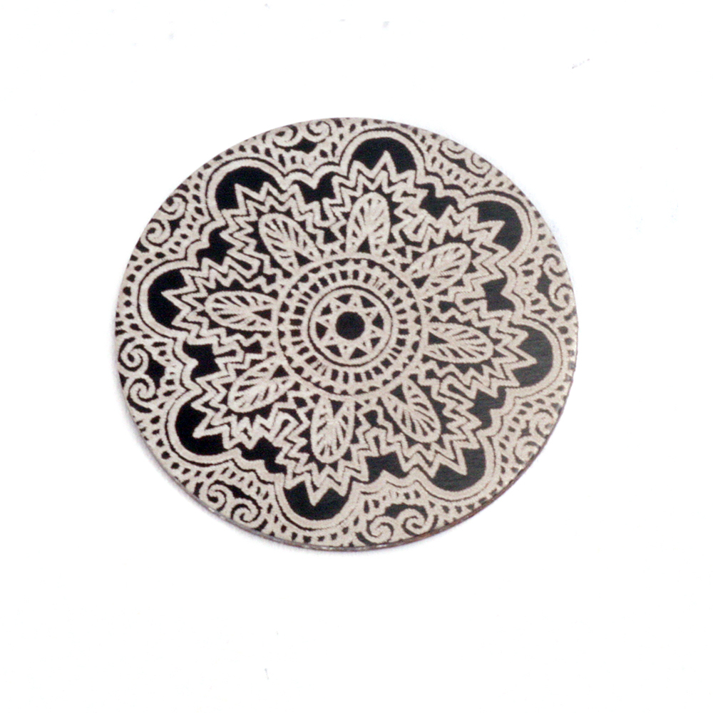 Anodized Aluminum 5/8" Circle, Black Design #17, 22g