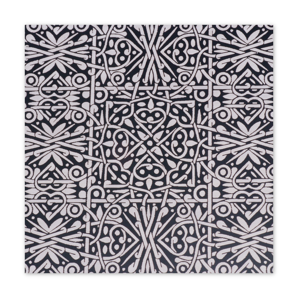 Anodized Aluminum Sheet, 3" X 3", 22g, Design J - BLACK