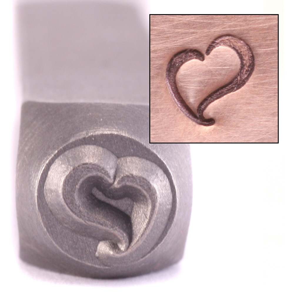 Metal Stamping Tools Swirly Heart Design Stamp by ImpressArt