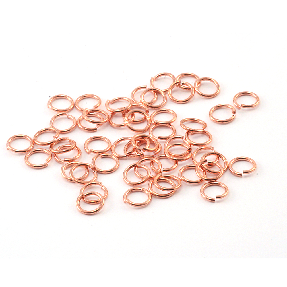 Jump Rings Copper 5.5mm I.D. 18 Gauge Jump Rings, Pack of 50