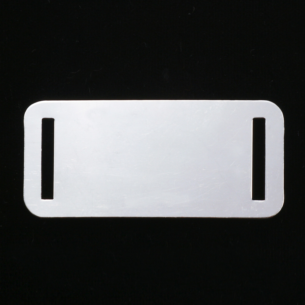 Metal Stamping Blanks Sterling Silver Rectangle Component w/Slit Cutouts, 24g