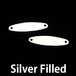 Metal Stamping Blanks Silver Filled Long Oval Connectors with 2 Holes, 24g