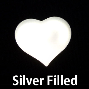Metal Stamping Blanks Silver Filled Medium Puffy Heart, 24g