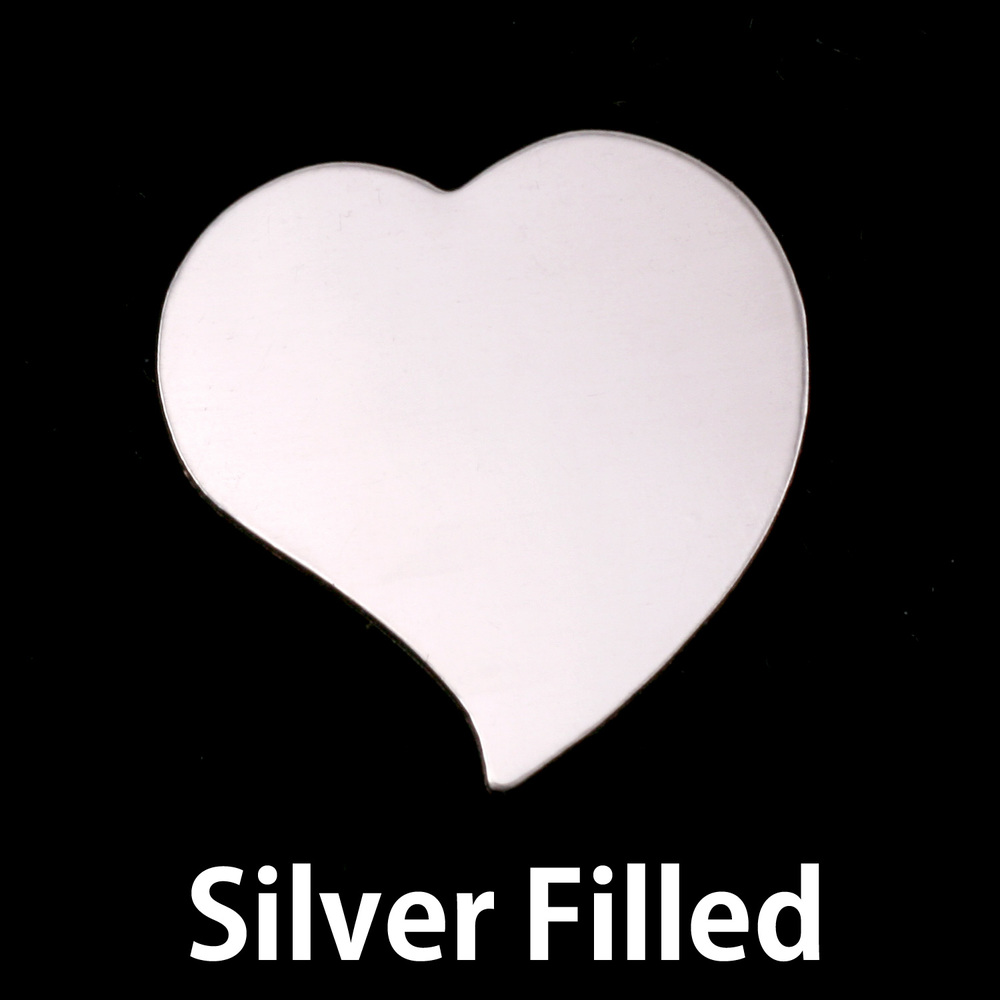 Metal Stamping Blanks Silver Filled Large Stylized Heart, 24g