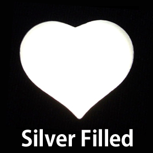 Metal Stamping Blanks Silver Filled Large Puffy Heart, 24g