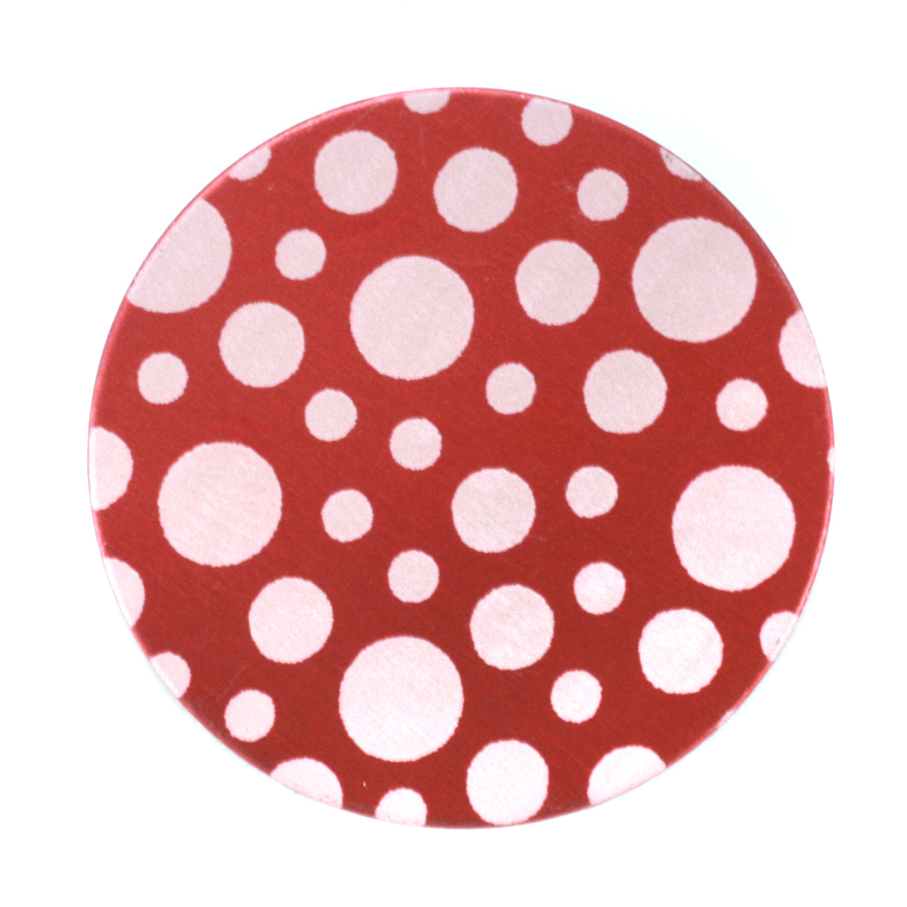 Anodized Aluminum 1" Circle, Red Design #12, 22g