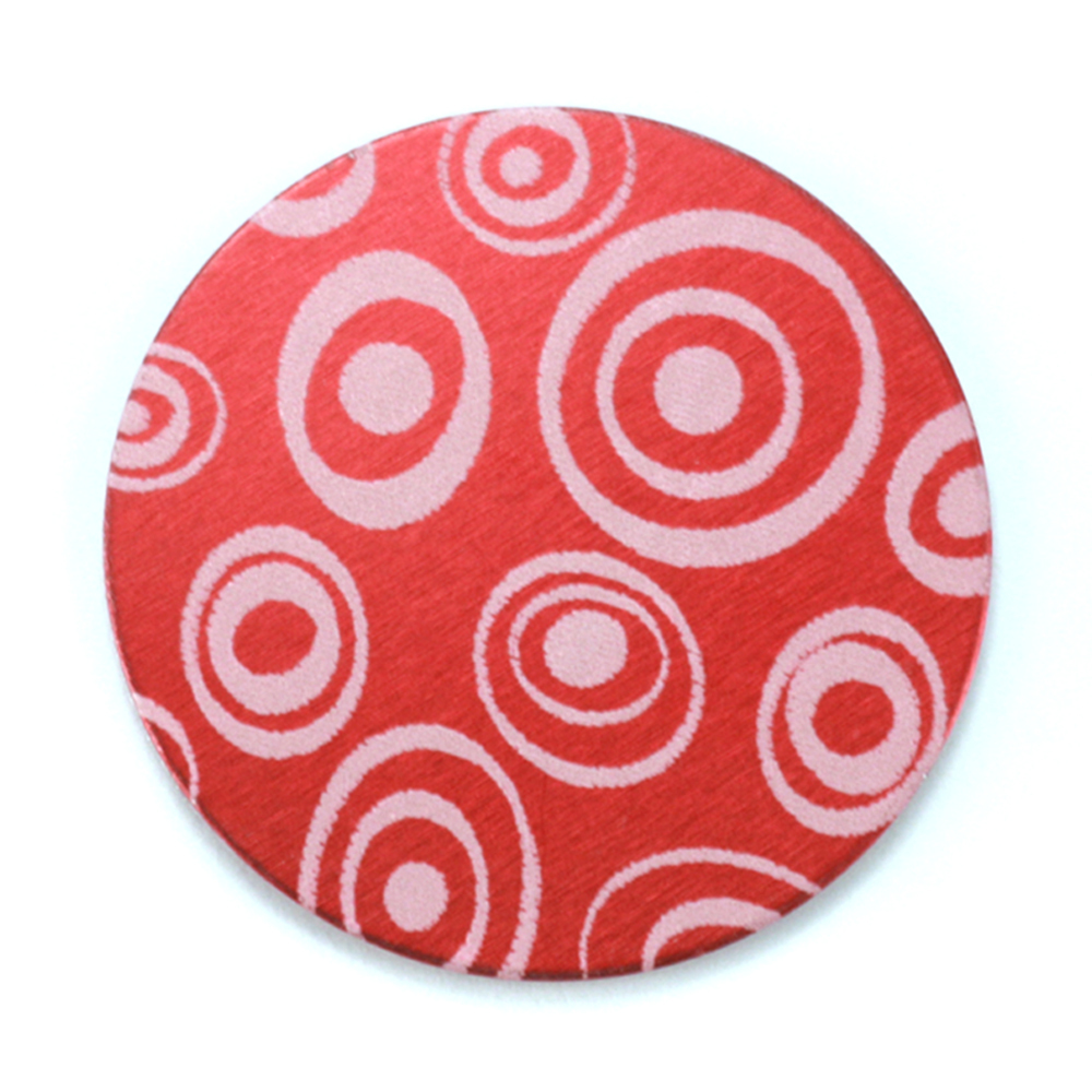 Anodized Aluminum 1" Circle, Red Design #13, 22g