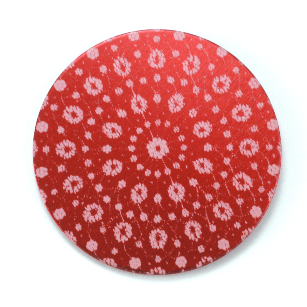 Anodized Aluminum 1" Circle, Red Design #9, 22g