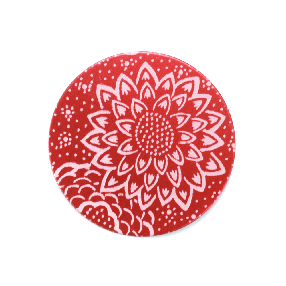 Anodized Aluminum 3/4" Circle, Red Design #3, 22g