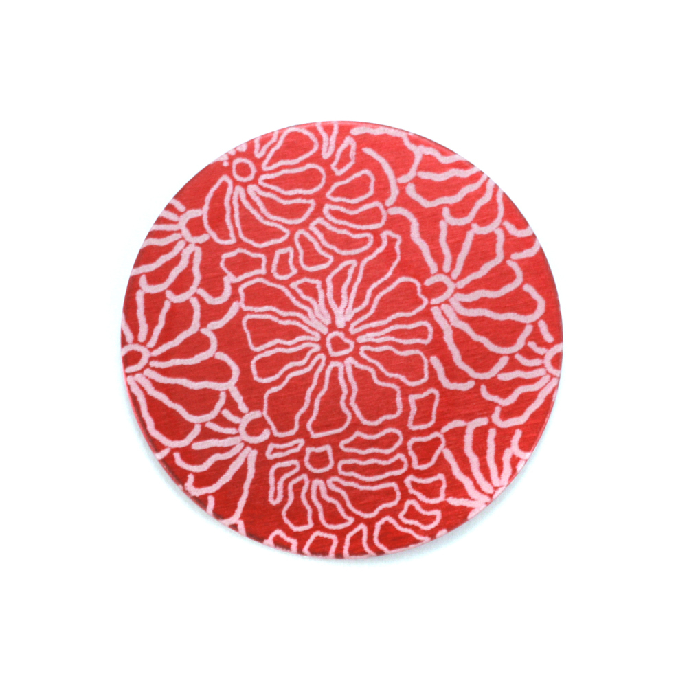 Anodized Aluminum 3/4" Circle, Red Design #5, 22g