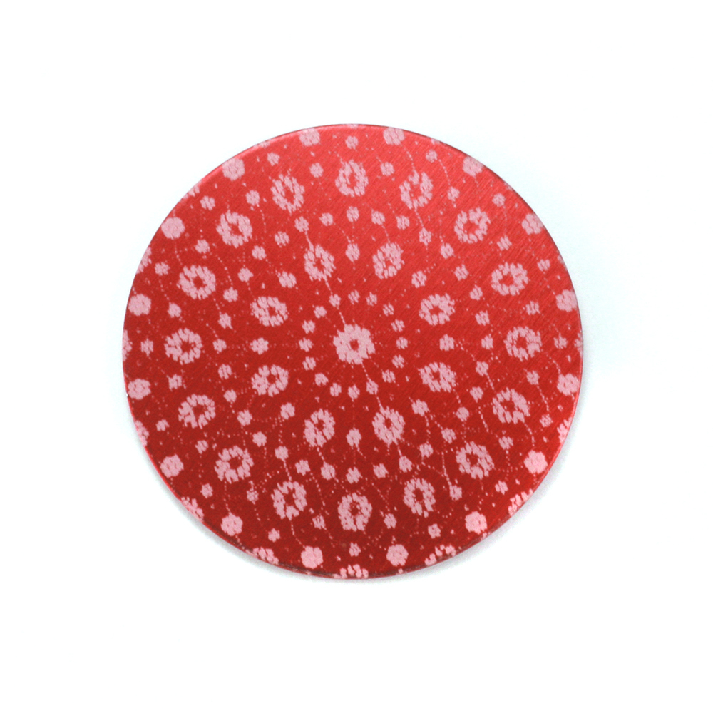 Anodized Aluminum 3/4" Circle, Red Design #9, 22g