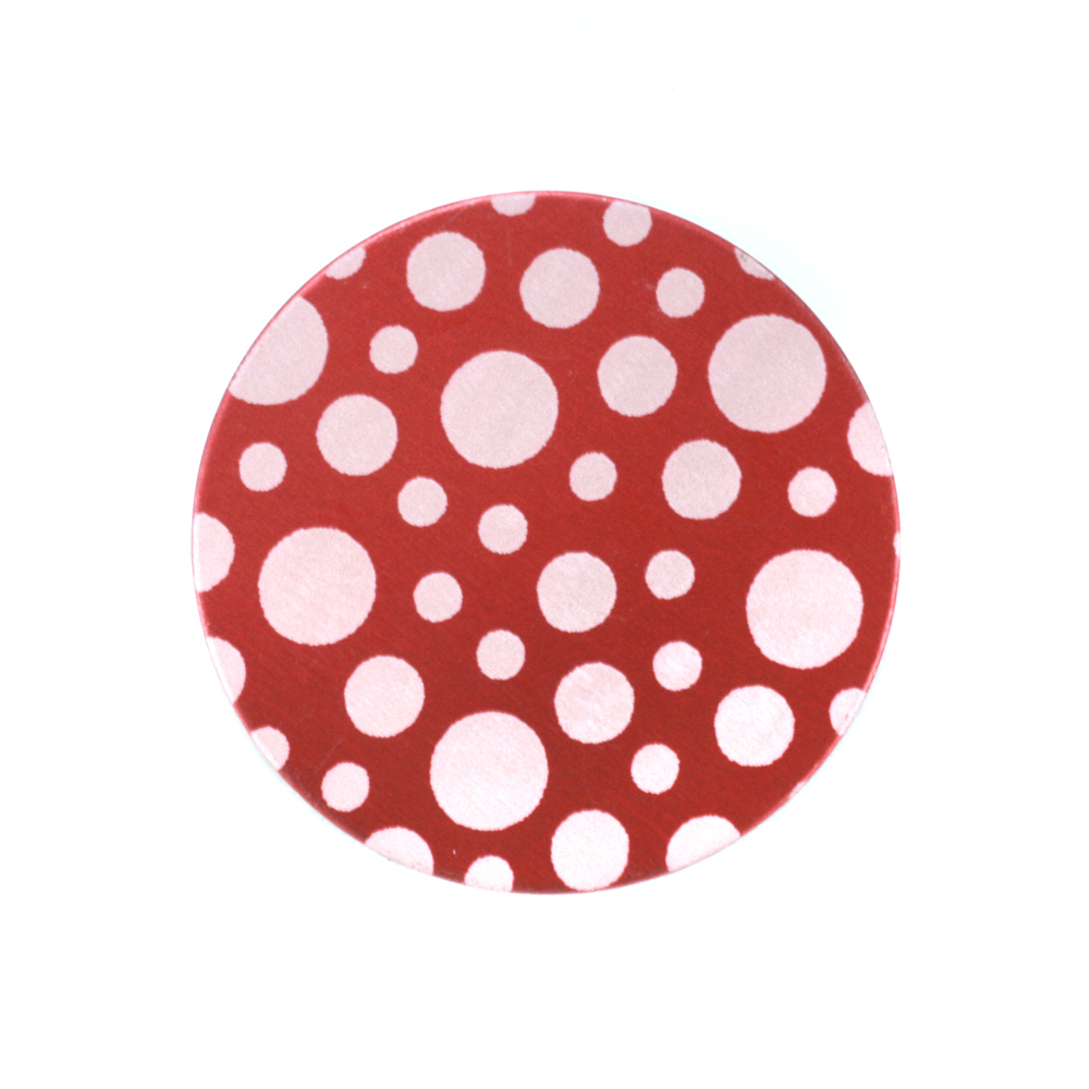 Anodized Aluminum 3/4" Circle, Red Design #12, 22g