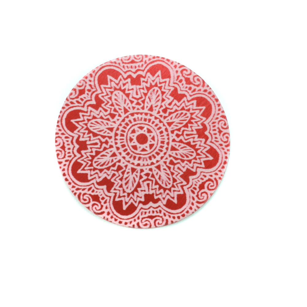 Anodized Aluminum 3/4" Circle, Red Design #17, 22g