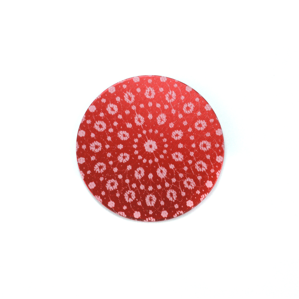 Anodized Aluminum 5/8" Circle, Red Design #9, 22g