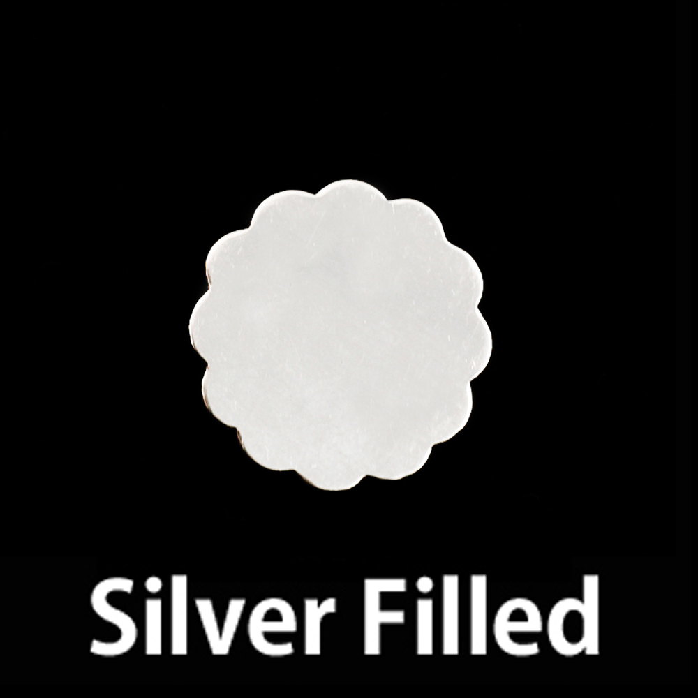 Metal Stamping Blanks Silver Filled Medium 12 Petal Flower, 24g