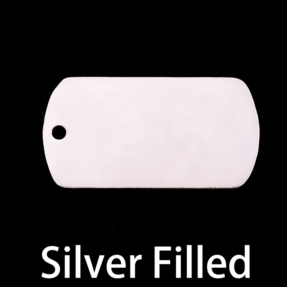 Metal Stamping Blanks Silver Filled Large Dog Tag (no notch), 24g