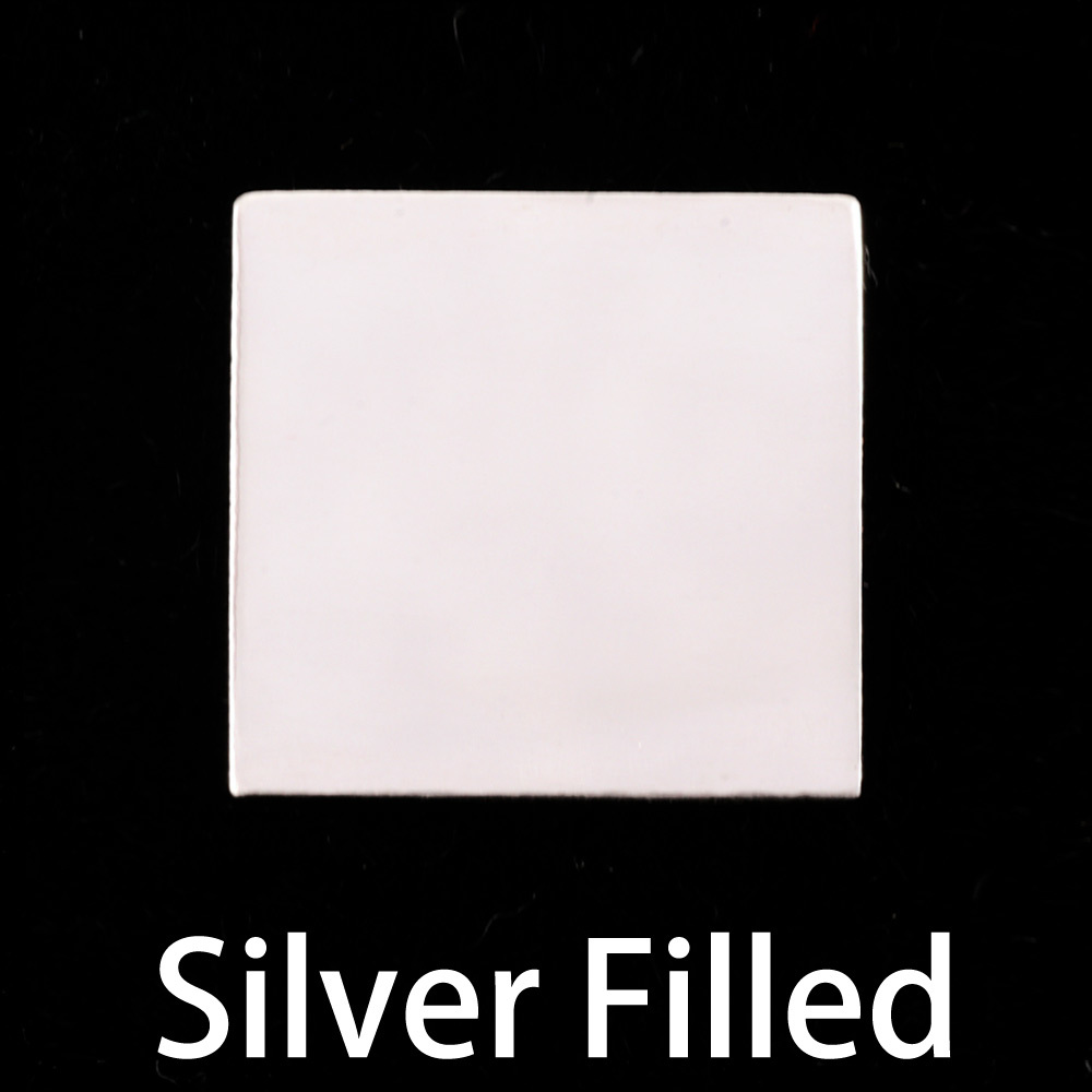 Metal Stamping Blanks Silver Filled Square 3/4" (19.1mm), 24g