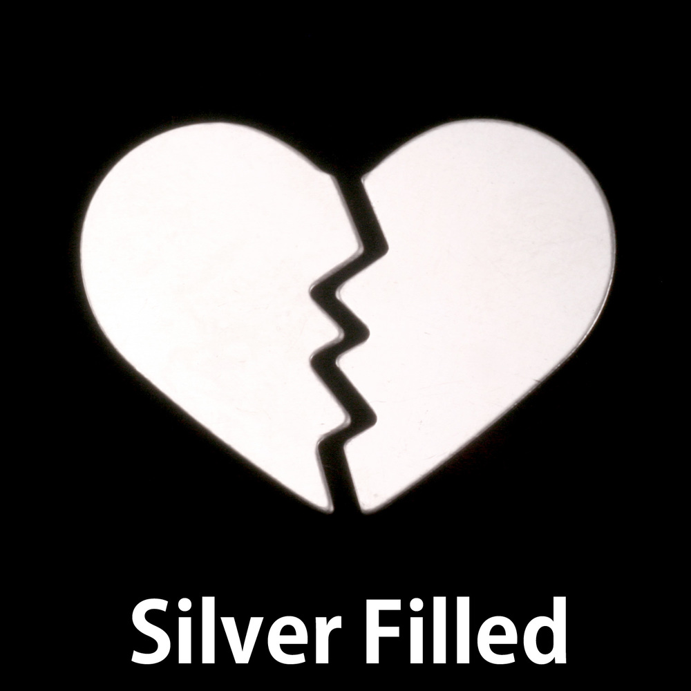 Metal Stamping Blanks Silver Filled Broken Heart Blank, 24g