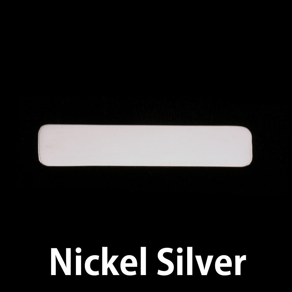 Metal Stamping Blanks Nickel Silver Rounded Rectangle, 44.5mm (1.75") x 9mm (.375"), 24g