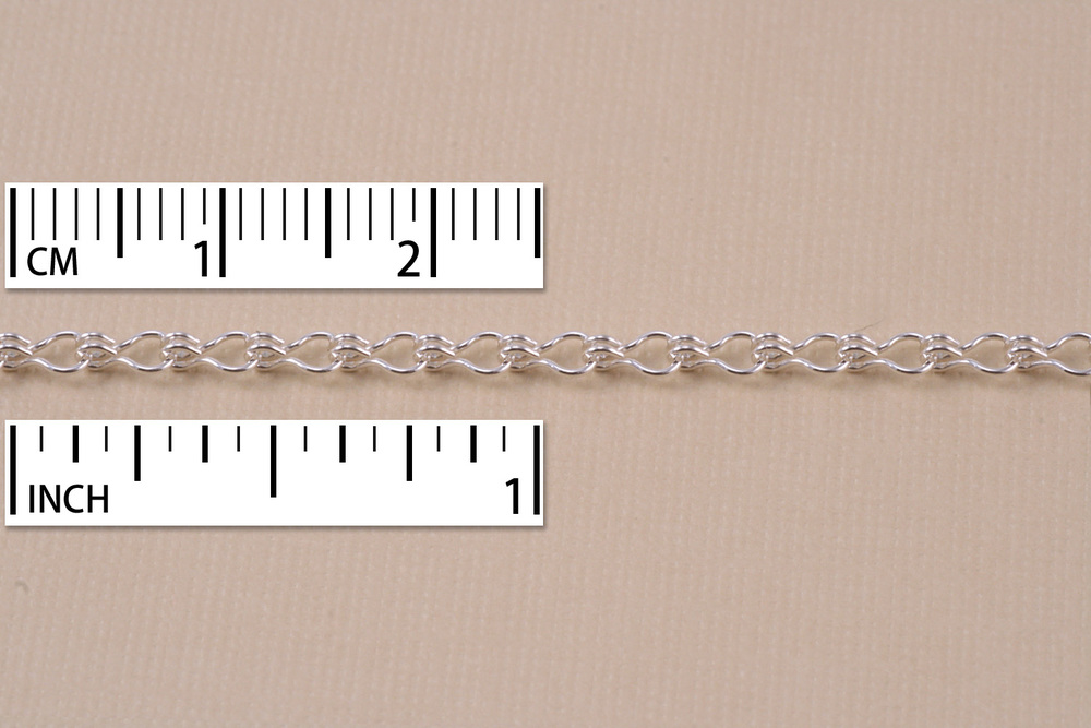 Chain & Clasps Sterling Silver Ladder Chain, 5mm x 2mm, by the Inch