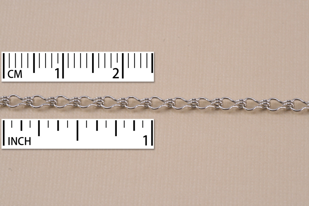Chain & Clasps Rhodium Finish, Ladder Chain, 5mm x 2mm, by the Inch