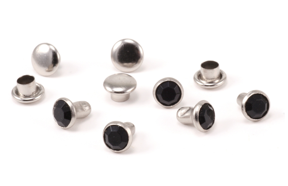 Rivets, Findings & Stringing Crystal 5/32" Snap Rivets, Black 5mm, 5 pk