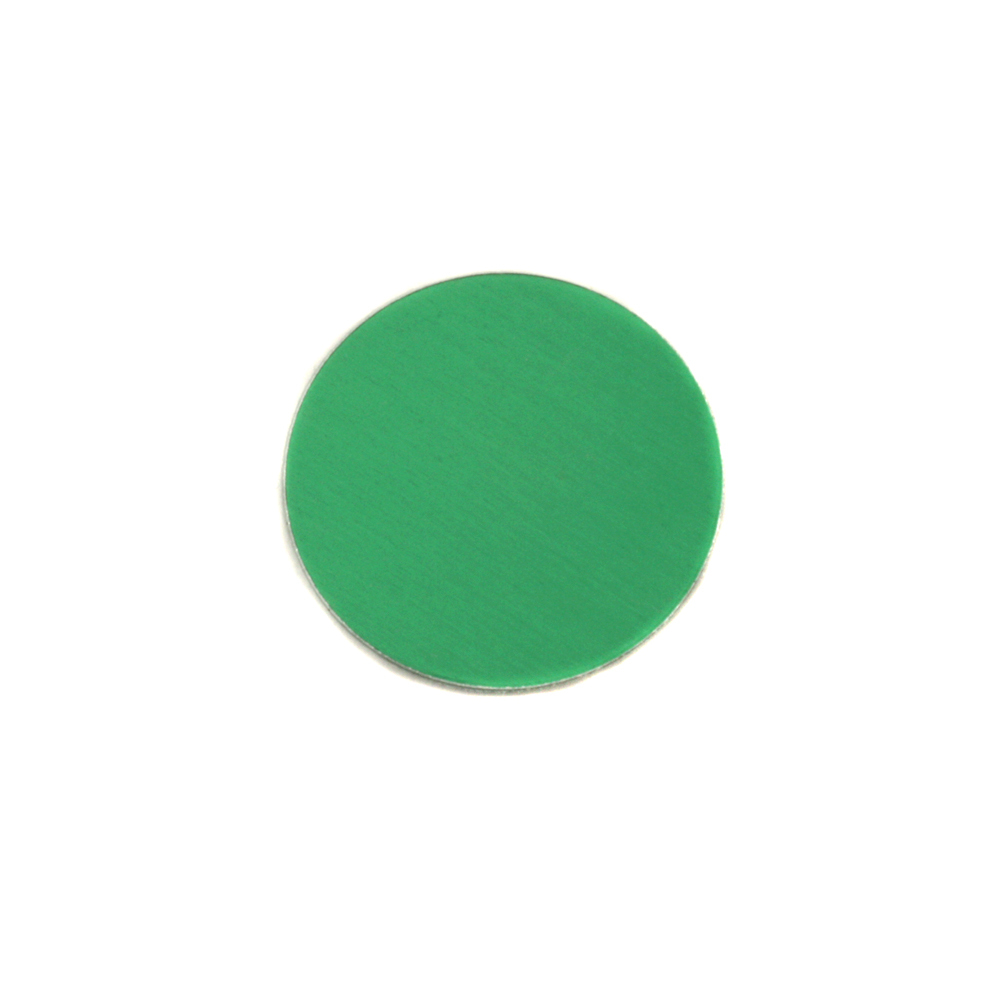 Metal Stamping Blanks Anodized Aluminum 1/2" Circle, Kelly Green, 24g