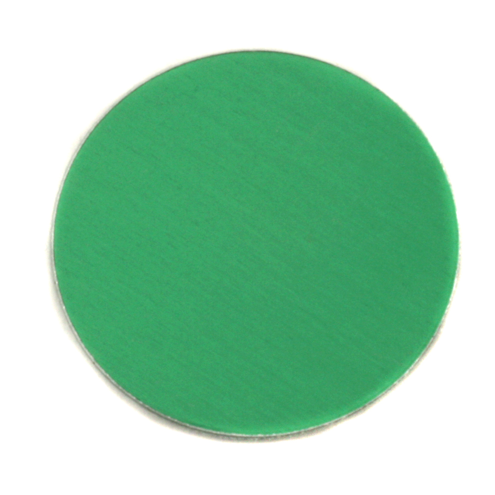 Metal Stamping Blanks Anodized Aluminum 1" Circle, Kelly Green, 24g