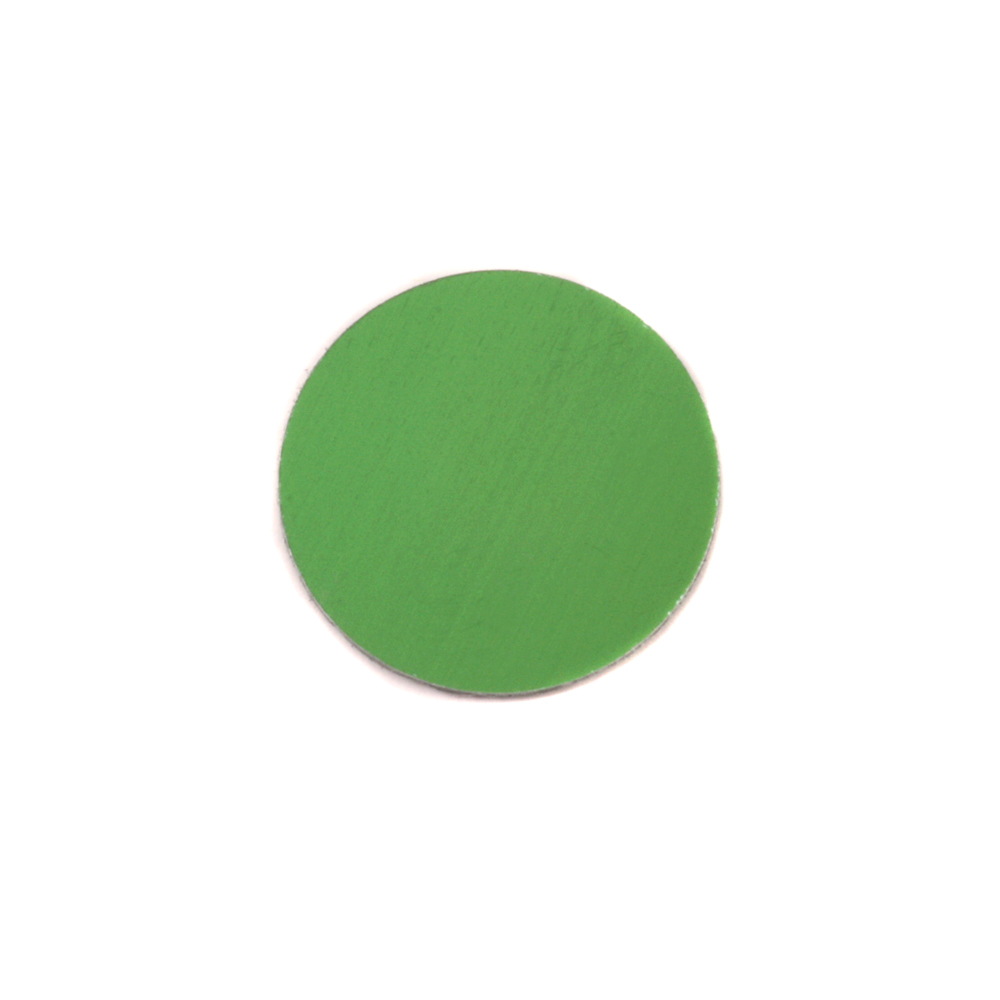 Metal Stamping Blanks Anodized Aluminum 1/2" Circle, Lime Green, 24g