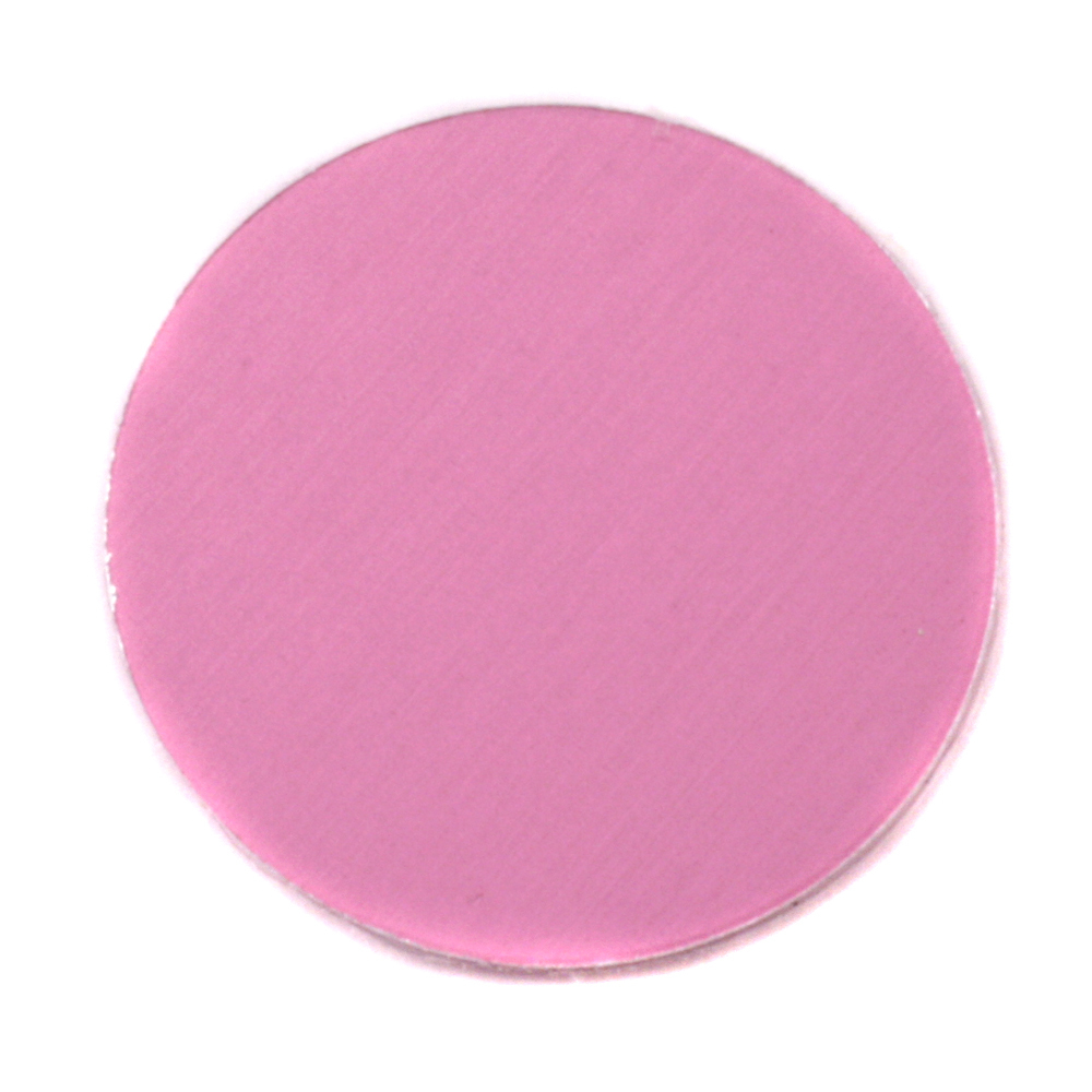 Metal Stamping Blanks Anodized Aluminum 1" Circle, Pink, 24g