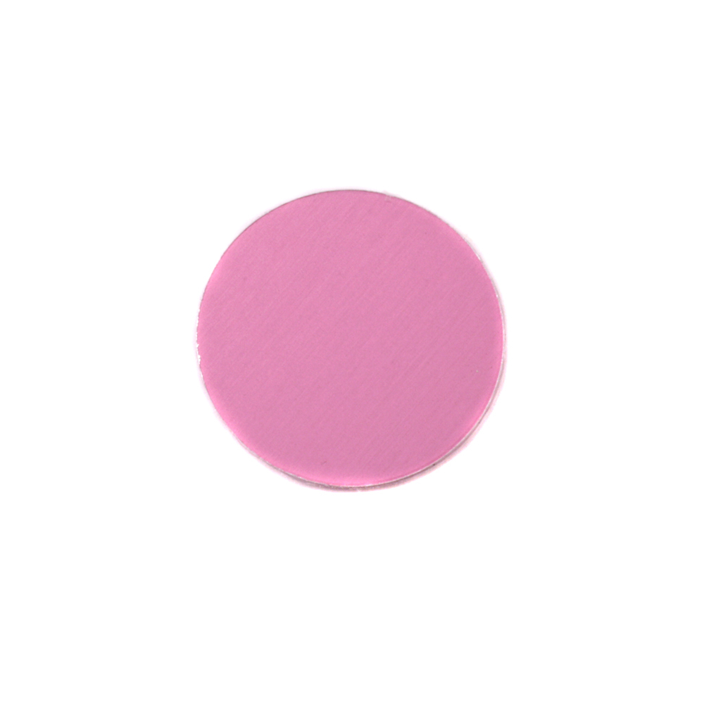 Metal Stamping Blanks Anodized Aluminum 1/2" Circle, Pink, 24g