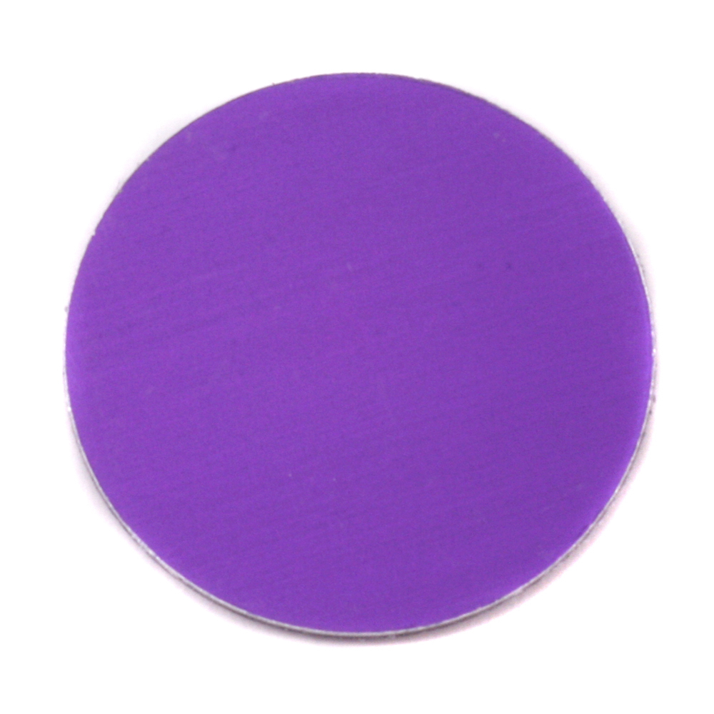 Metal Stamping Blanks Anodized Aluminum 1" Circle, Purple, 24g