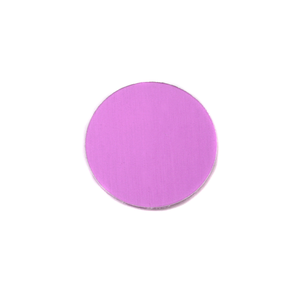 Metal Stamping Blanks Anodized Aluminum 1/2" Circle, Light Magenta, 24g