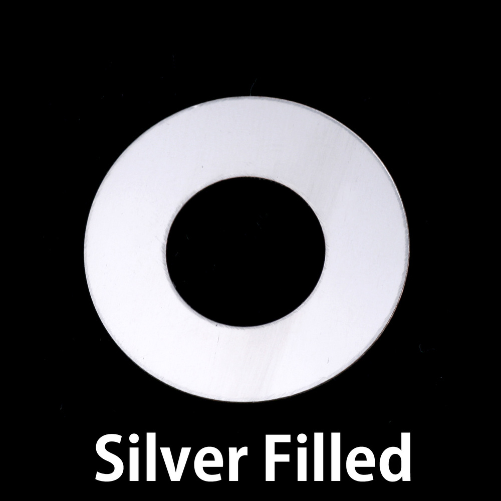 Metal Stamping Blanks Silver Filled 1" Washer, 1/2" ID, 24g