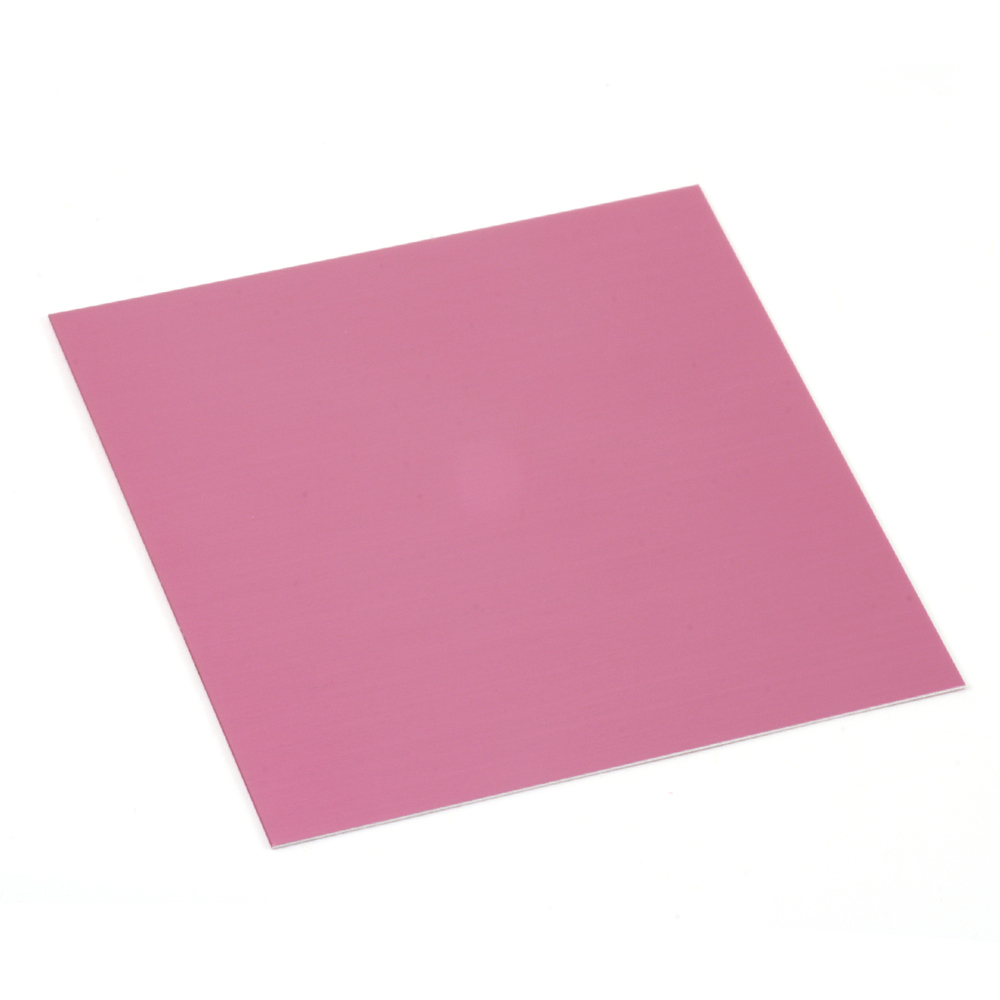 Wire & Sheet Metal Anodized Aluminum Sheet, 3" X 3", 24g, Pink