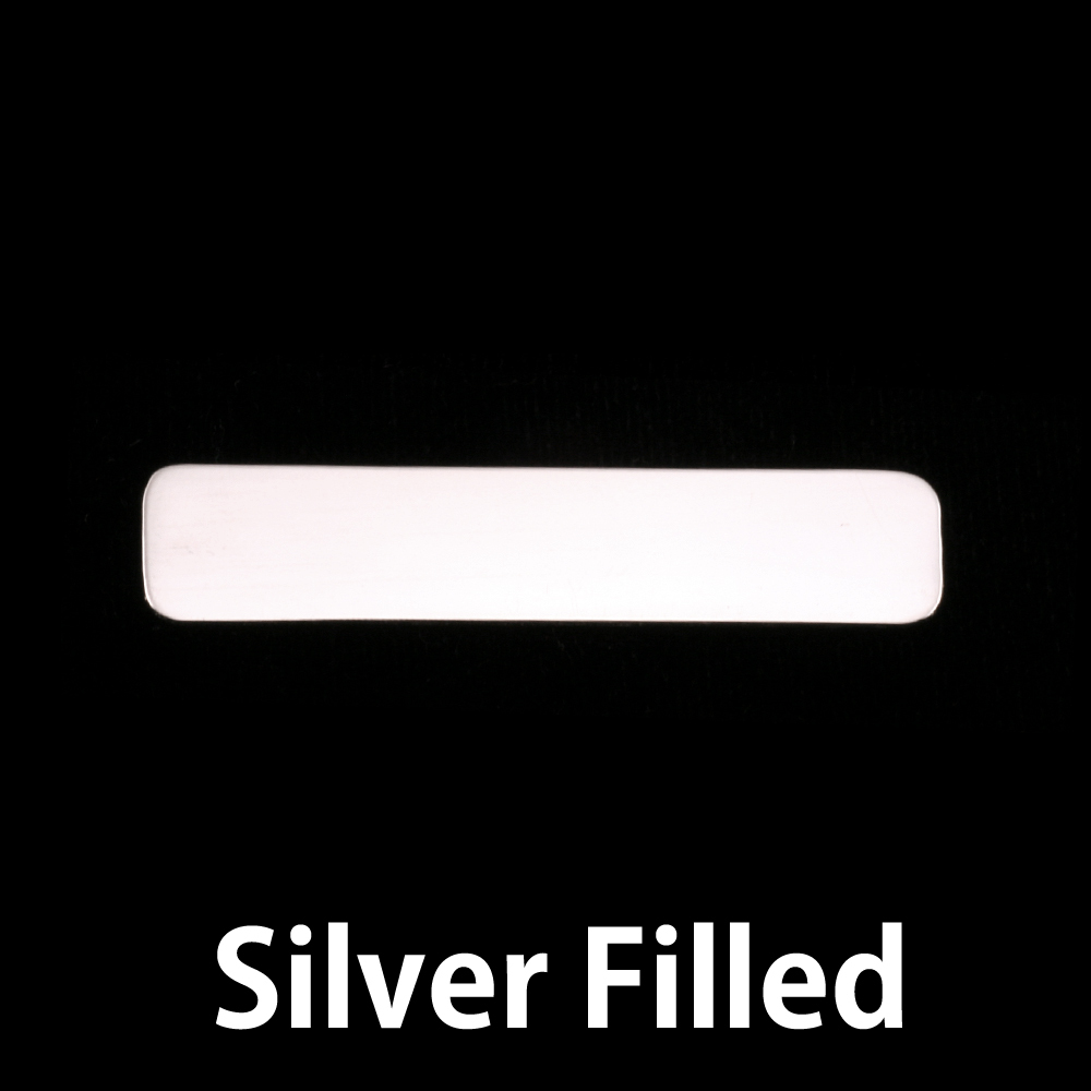 Metal Stamping Blanks Silver Filled Large Long Rounded Rectangle, 24g