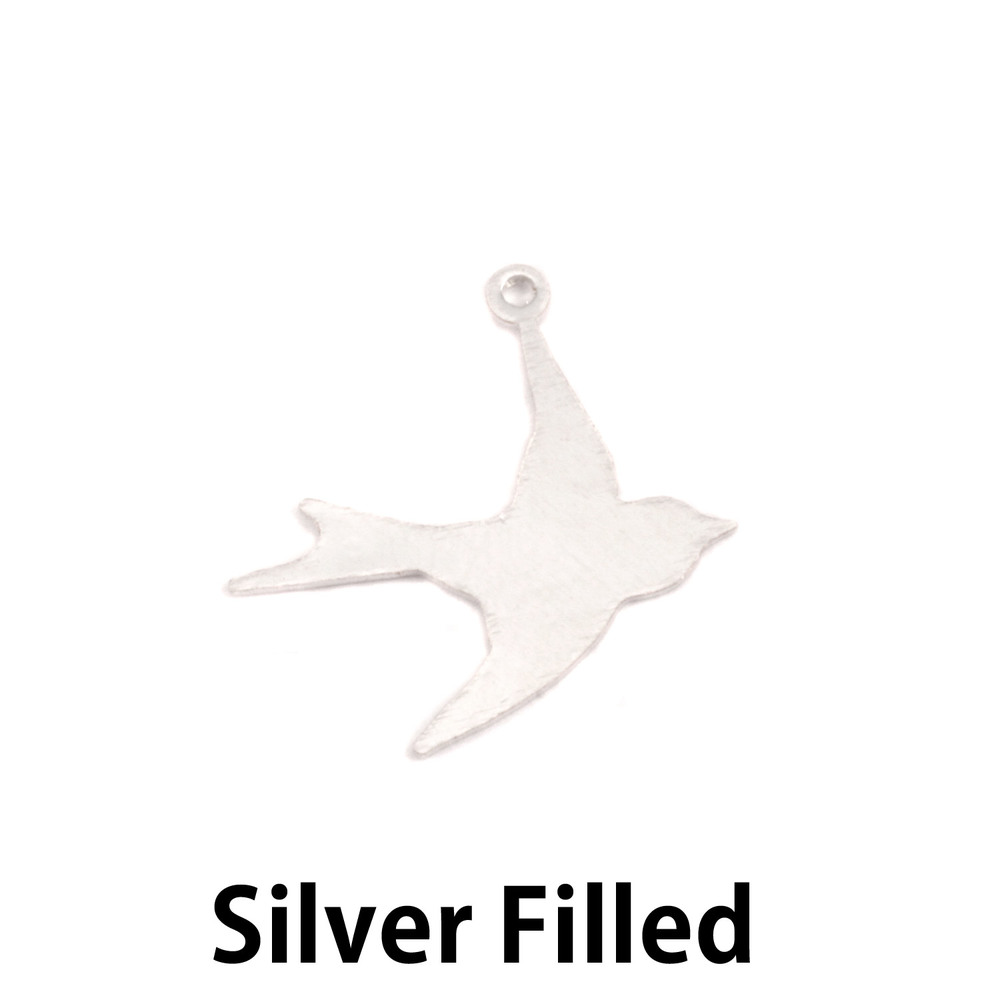 Charms & Solderable Accents Silver Filled Bird in Flight Charm