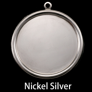 Metal Stamping Blanks Nickel Silver 1 1/2" (38mm) Pressed Circle with Raised Edge