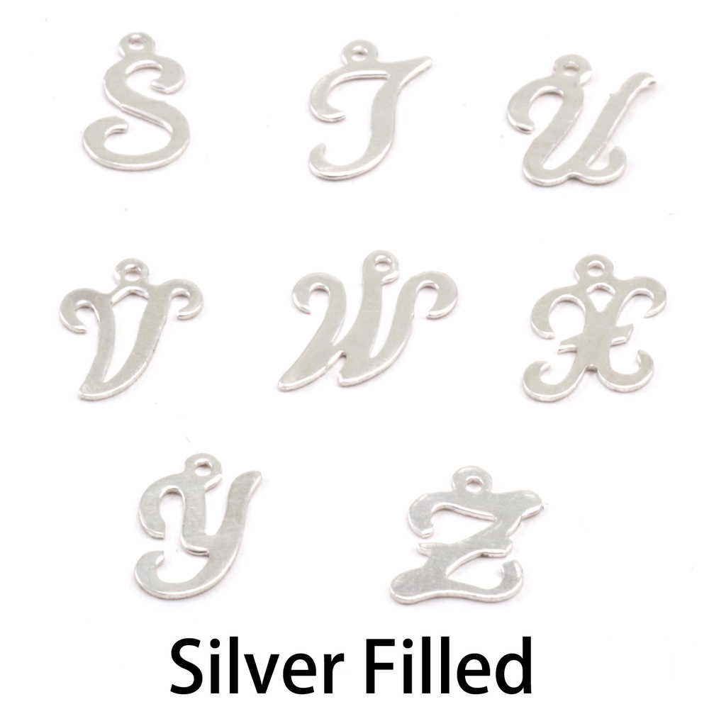 Charms & Solderable Accents Silver Filled Script Letter Charm Y, 24g