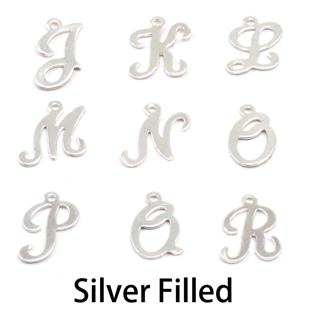 Charms & Solderable Accents Silver Filled Script Letter Charm N, 24g