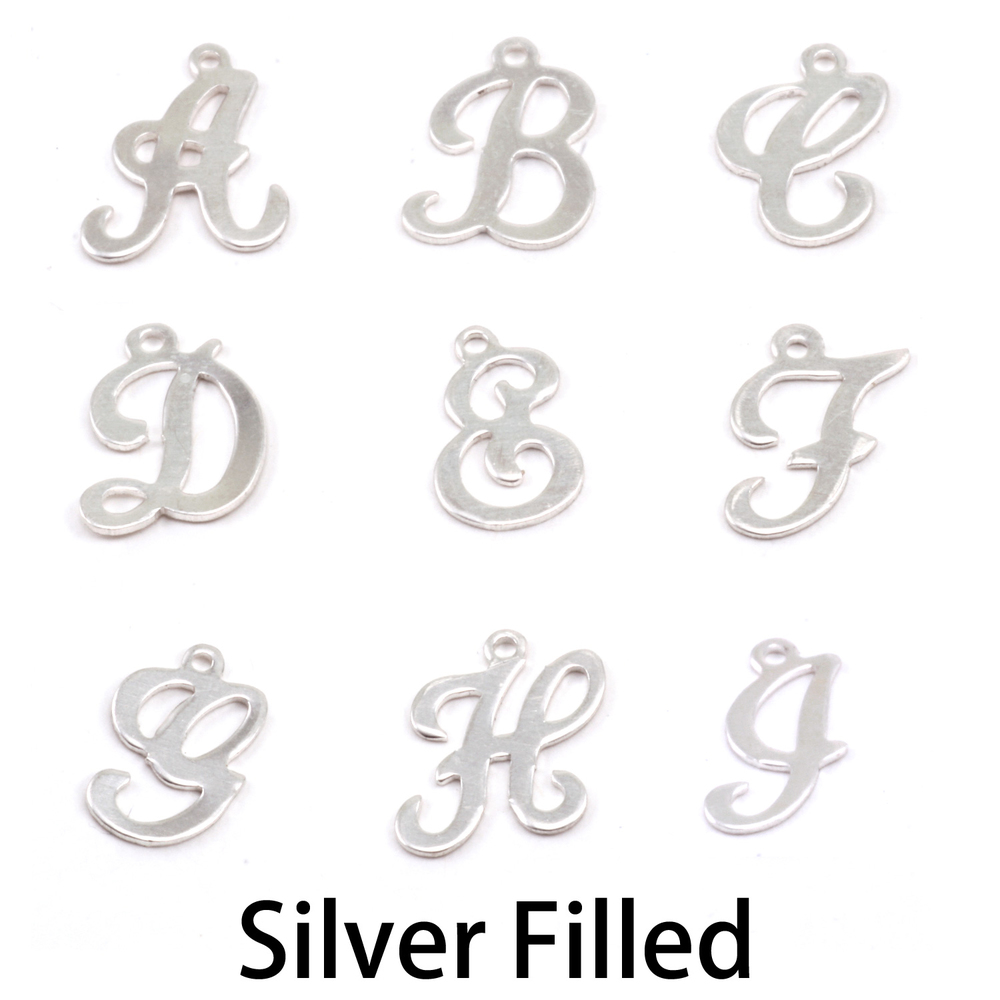 Charms & Solderable Accents Silver Filled Script Letter Charm A, 24g