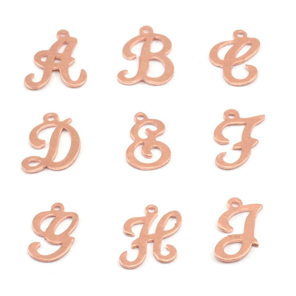 Charms & Solderable Accents Copper Script Letter Charm E, 24g