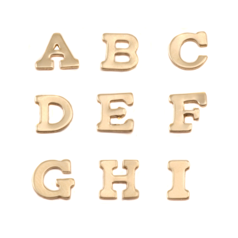 Charms & Solderable Accents Brass Letters A