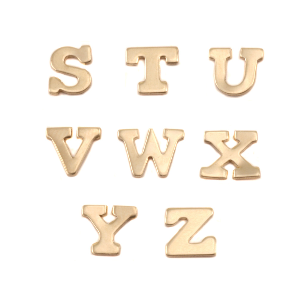 Charms & Solderable Accents Brass Letters W