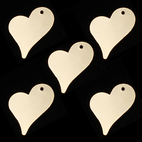 Metal Stamping Blanks Gold Filled Stylized Heart Tag, 28g