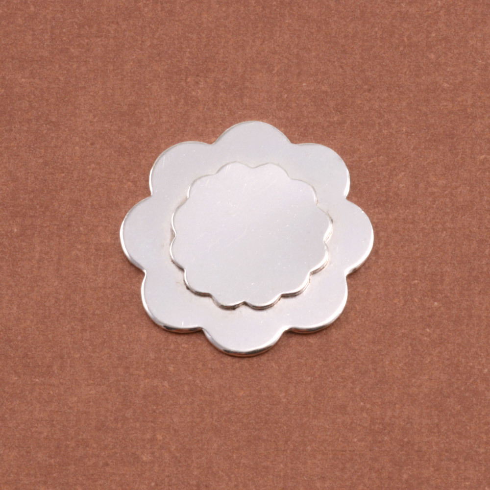 Metal Stamping Blanks Soldered S/S 12 Petal Flower on S/S 8 Petal Flower