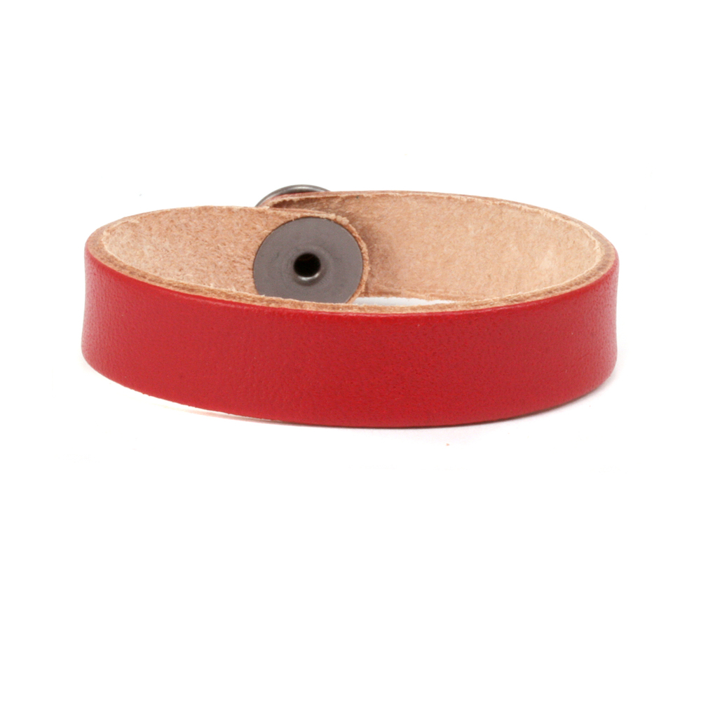 Leather Leather Bracelet 1/2" Red 6.5"